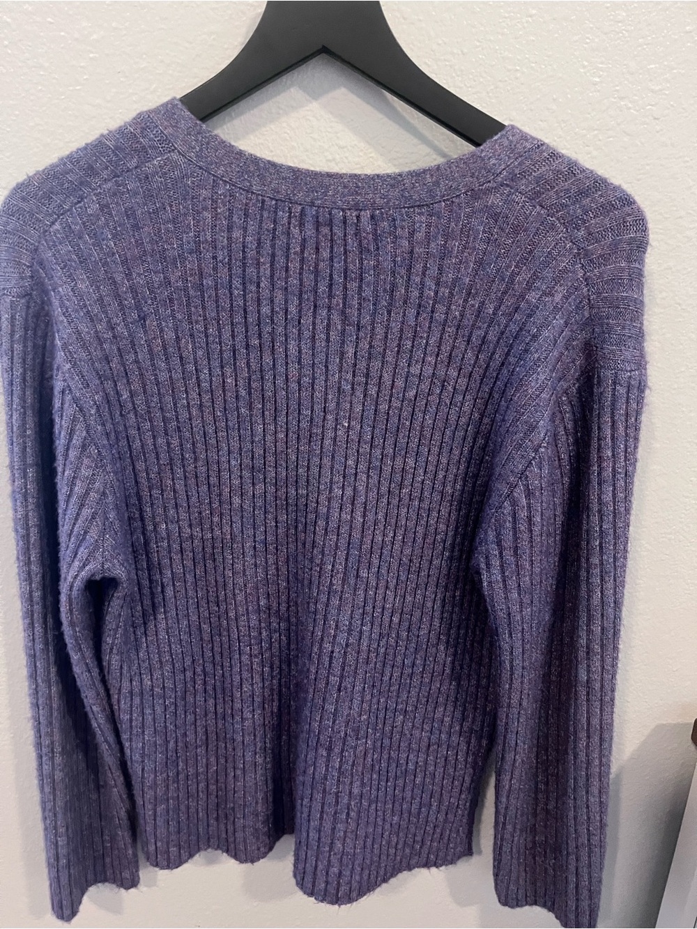 Thread & Supply Violet Rib-Knit V-Neck Sweater - Picture 2 of 4